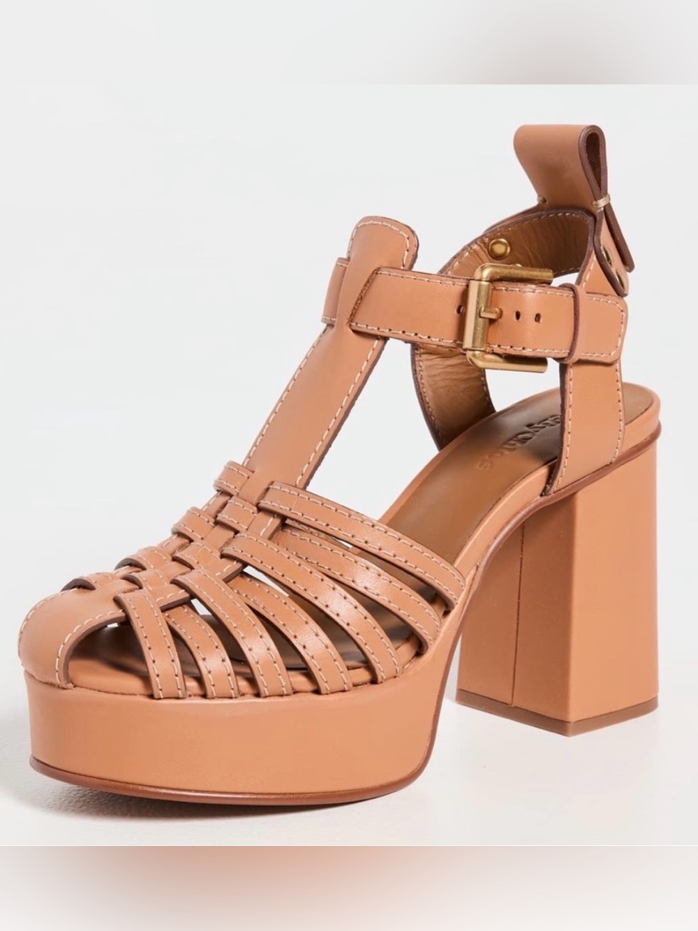 See By Chloe Cila Woven Platform in Cognac